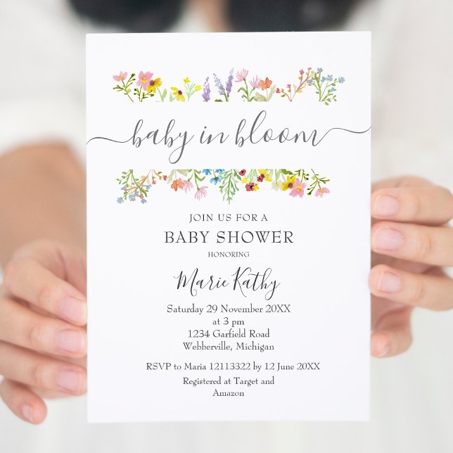 Baby in Bloom Wildflower Invitation (Creator Uploaded)