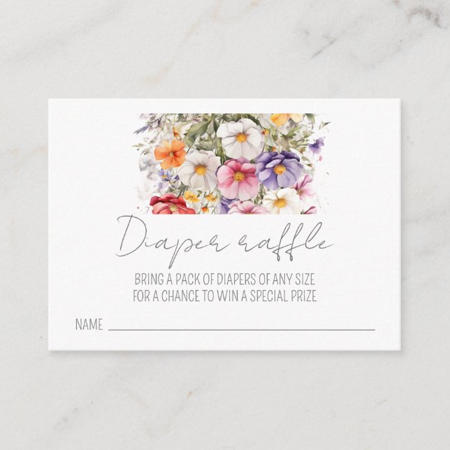 Baby in Bloom WildFlower Lilac Baby Shower  Enclosure Card (Front)