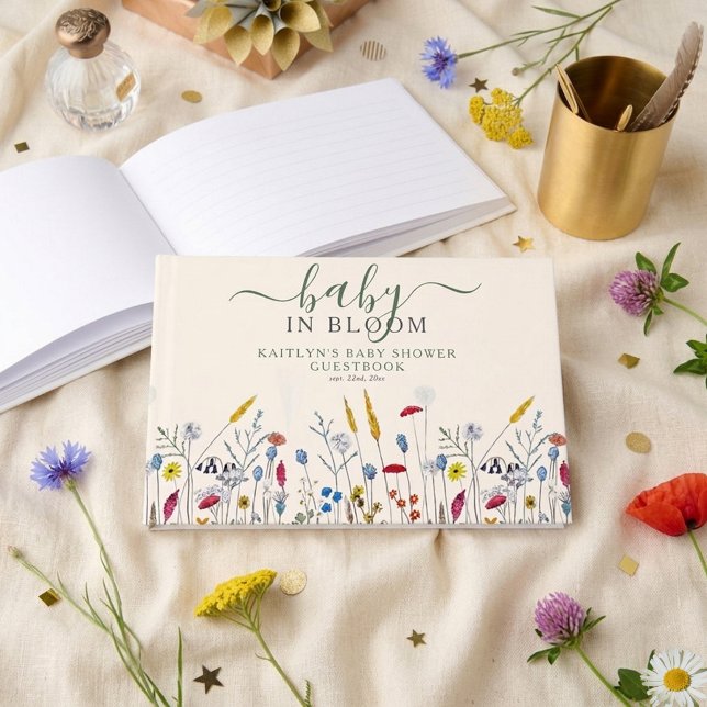 Baby in Bloom Wildflower Meadow Baby Shower Guest Book (Creator Uploaded)