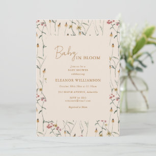 Baby in Bloom Wildflower Meadow Boho Baby Shower Invitation