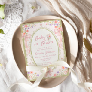 Baby in Bloom Wildflower Pretty Baby Shower Invitation