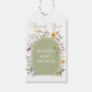 Baby In Bloom Wildflower Sage Green Baby Shower Gift Tags