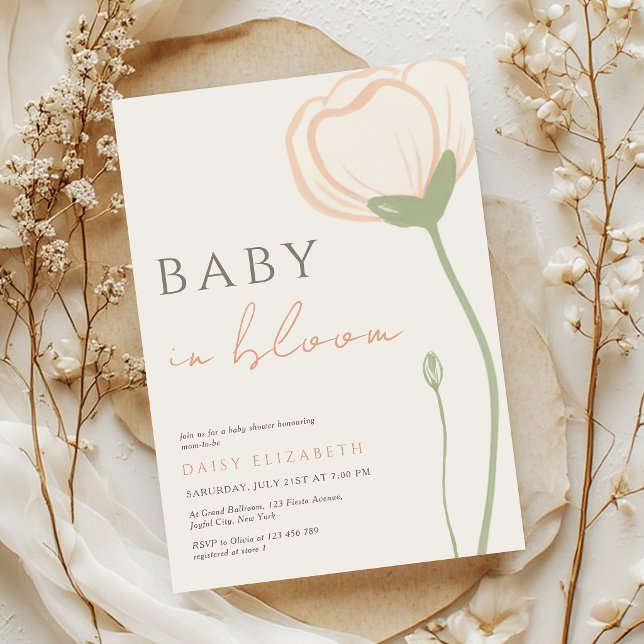 Baby in Bloom Wildflower Spring Baby Shower Invitation (Creator Uploaded)