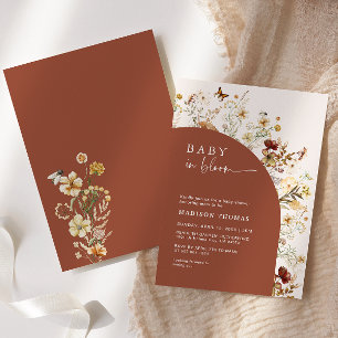 Baby In Bloom Wildflower Terracotta Arch Shower In Invitation