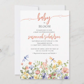 Baby in Bloom Wildflower Theme Baby Shower Invitation