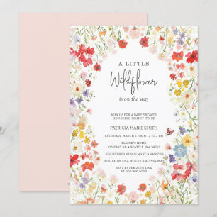 Baby in Bloom Wildflowers Baby Girl Baby Shower Invitation