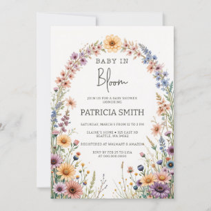 Baby in Bloom Wildflowers Baby Girl Baby Shower Invitation