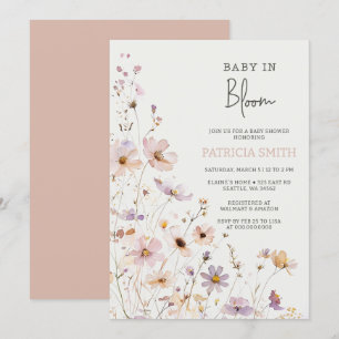 Baby in Bloom Wildflowers Baby Girl Baby Shower Invitation