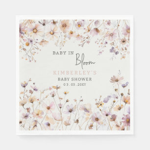 Baby in Bloom Wildflowers Baby Girl Baby Shower Napkin