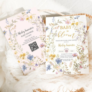 Baby in Bloom Wildflowers Baby Shower Garden  Invitation
