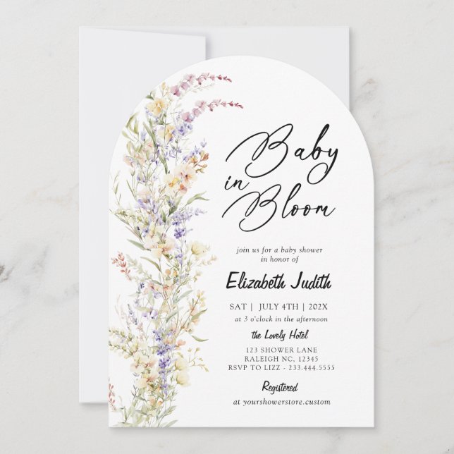 Baby in Bloom Wildflowers Baby Shower Invitation (Front)