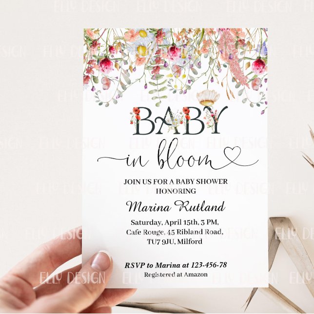 Baby In Bloom Wildflowers Baby Shower Invitation (Creator Uploaded)