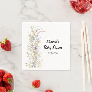 Baby in Bloom Wildflowers Baby Shower Napkin