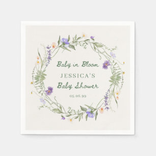 Baby in Bloom Wildflowers, Baby Shower Napkins