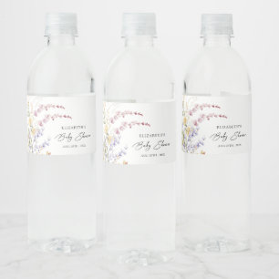 Baby in Bloom Wildflowers Baby Shower Water Bottle Label