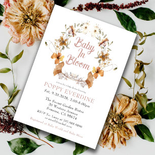 Baby In Bloom Wildflowers Boho Baby Shower Invitation