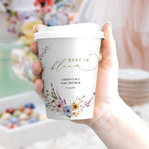 Baby in Bloom Wildflowers Boho Baby Shower Paper Cups
