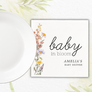 Baby In Bloom  Wildflowers Elegant Baby Shower  Napkin