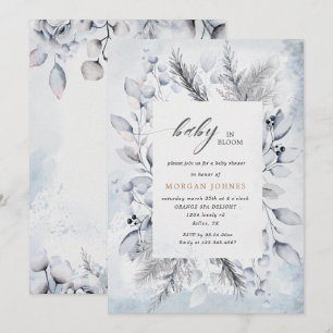 baby in bloom winter floral baby shower invite
