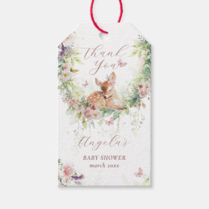 Baby in Bloom Woodland Floral Baby Girl Shower Gift Tags