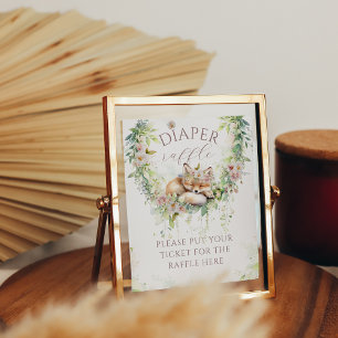 Baby in Bloom Woodland Floral Baby Girl Shower Poster