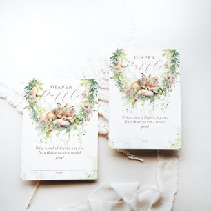 Baby in Bloom Woodland Floral Baby Shower Diaper Enclosure Card