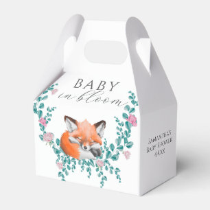 Baby in Bloom Woodland Fox Greenery Baby Shower Favour Box