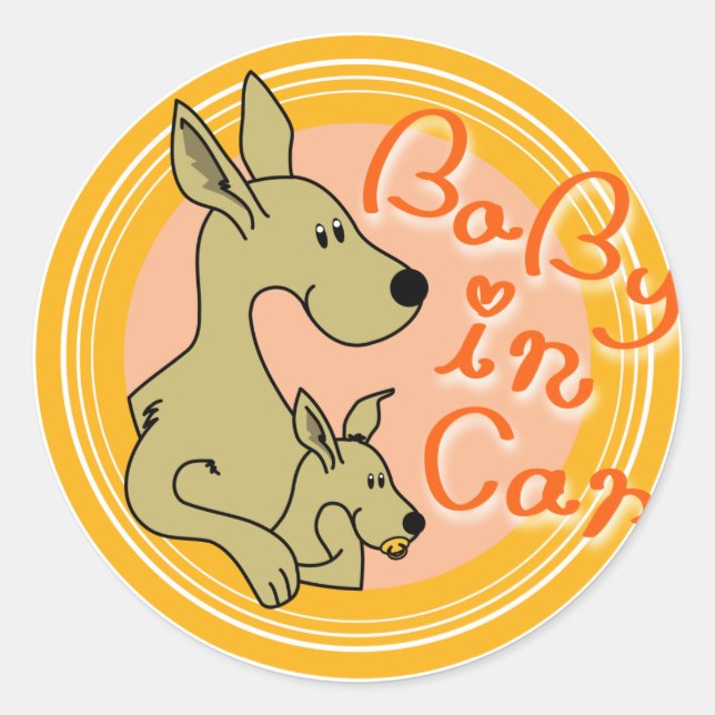 Baby In Car Classic Round Sticker (Front)