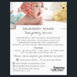 Baby in Cot, Babysitter, Daycare, Nursery Advert Flyer<br><div class="desc">Baby in Cot,  Babysitter,  Daycare,  Nursery Advertising Flyer by The Business Card Store.</div>