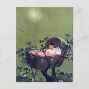 Baby in Cradle in Tree Lullaby Postcard