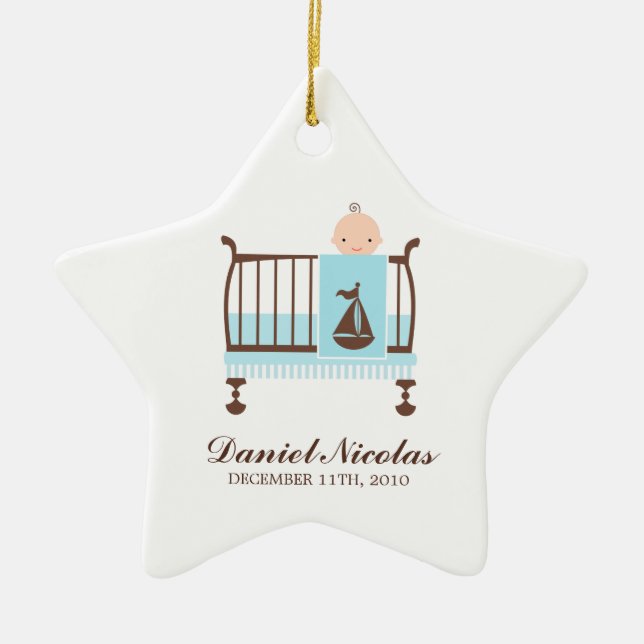 Baby in Crib Ornament (Front)