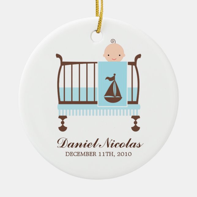 Baby in Crib Ornament (Front)