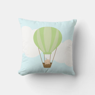 Baby in Hot Air Balloon {green} Cushion
