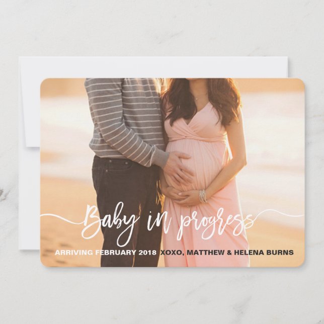Baby in Progress Announcement (Front)