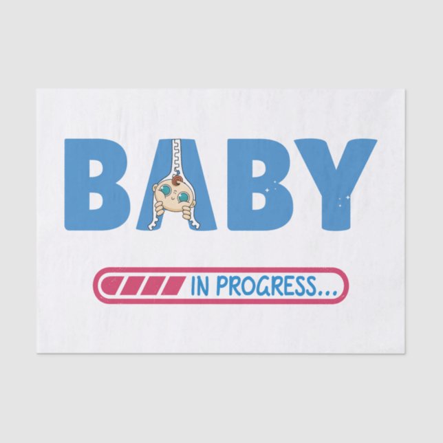 Baby in progress business card tissue paper (Front)