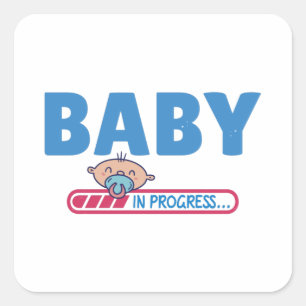 Baby in progress square sticker