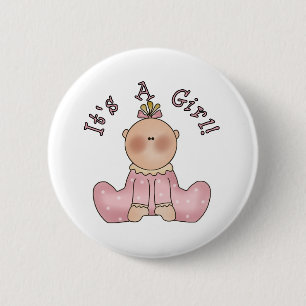 Baby in Sleeper It's a Girl 6 Cm Round Badge
