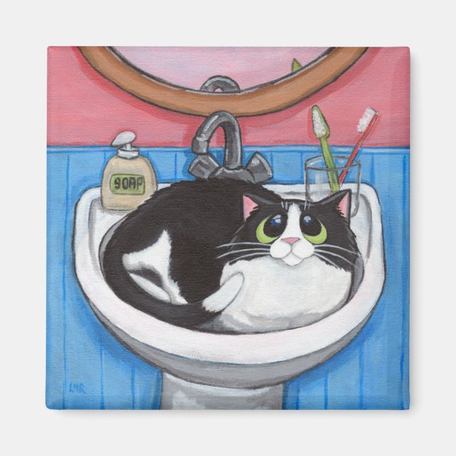 Baby in the Sink - Cat Magnet (Front)