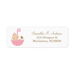Baby in Umbrella Return Address Labels