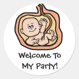Baby in Womb  Baby Shower Stickers