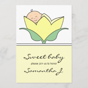 Baby in Yellow Tulip Baby Shower Invitation