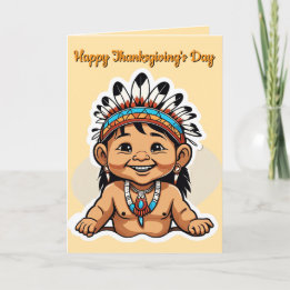 Baby Indian Thanksgiving Greeting Card