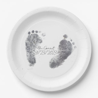 Baby Ink Foot prints Paper Plate