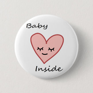 Baby Inside Heart Button Pregnant Woman Cute Pink