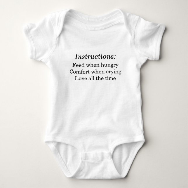 Baby Instructions Bodysuit (Front)