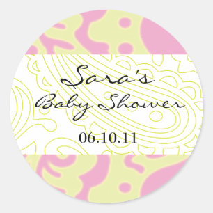 Baby Invitation or Favour Sticker - Fun Fabric
