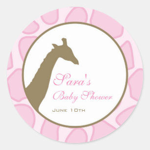 Baby Invitation or Favour Sticker - Pink