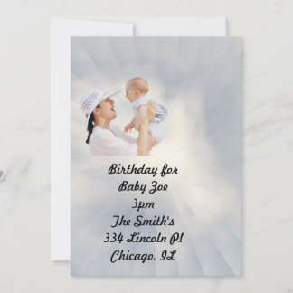 Baby Invite with Sky Blue Background