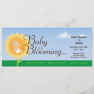 Baby Is Blooming Baby Shower Invitation