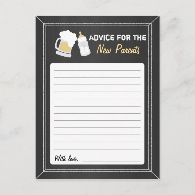 "Baby Is Brewing" Advice Card (Front)